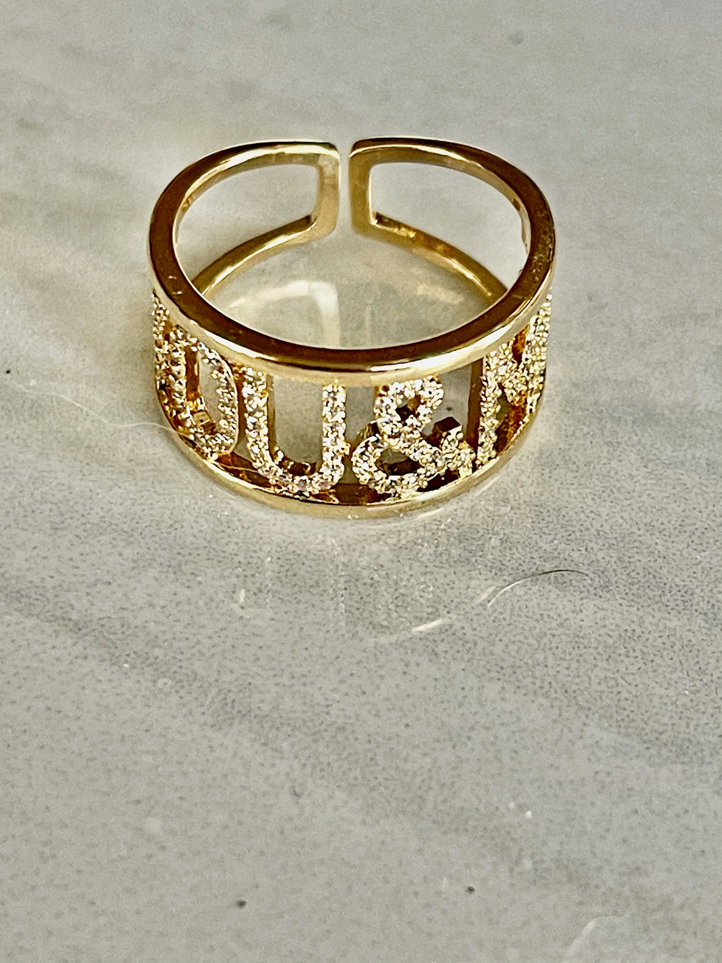 Gold Band Ring You & Me