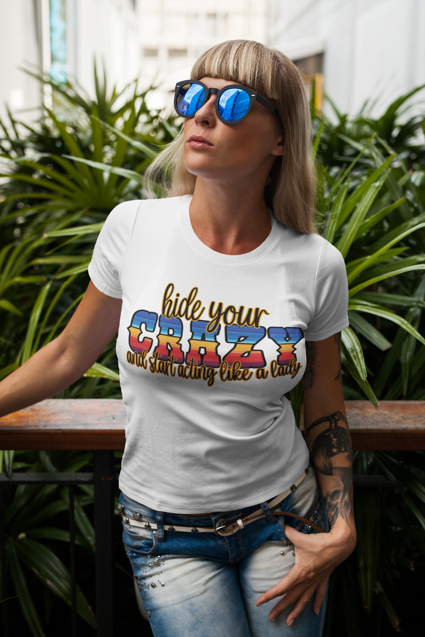 Women's Hide Your Crazy and Start Acting Like A Lady T Shirt Unisex Jersey Short Sleeve Tee Gender Neutral