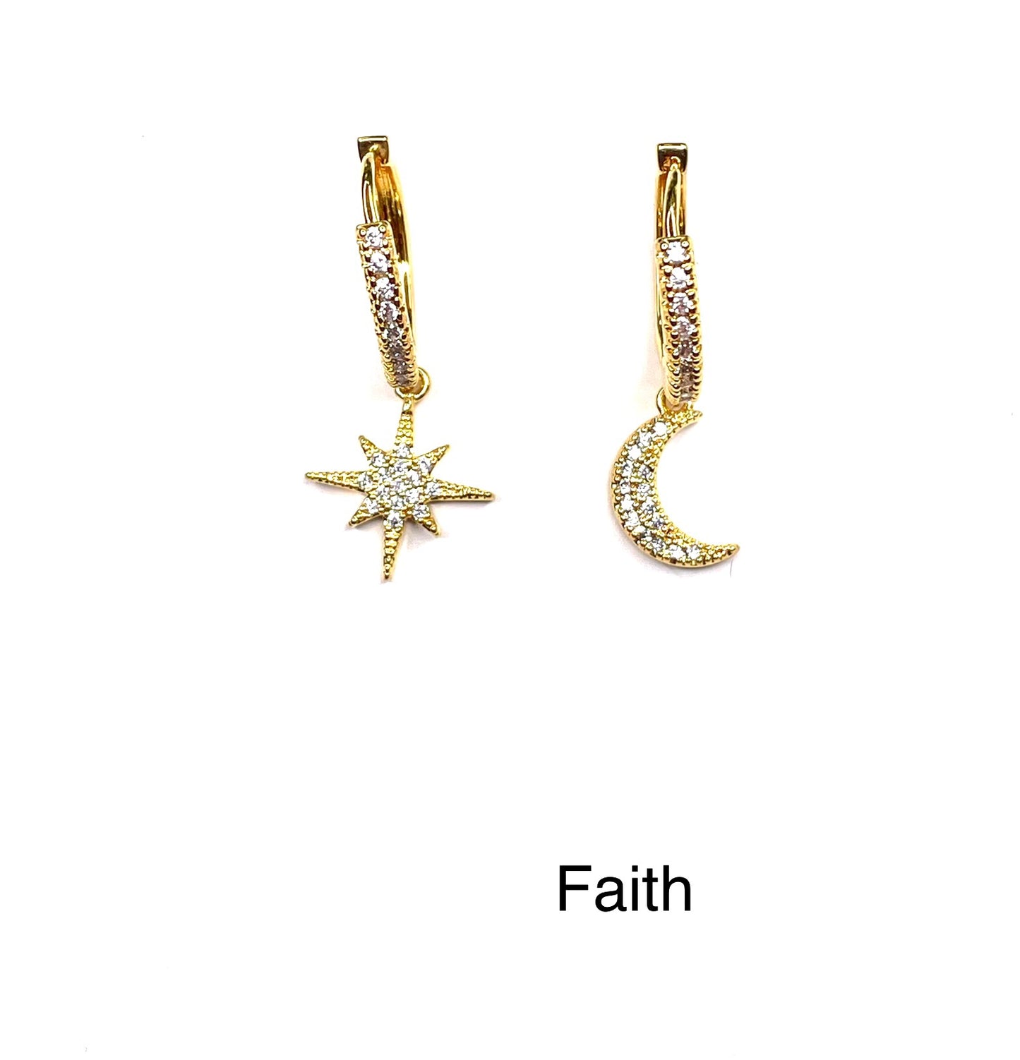 Star Moon Gold Earrings