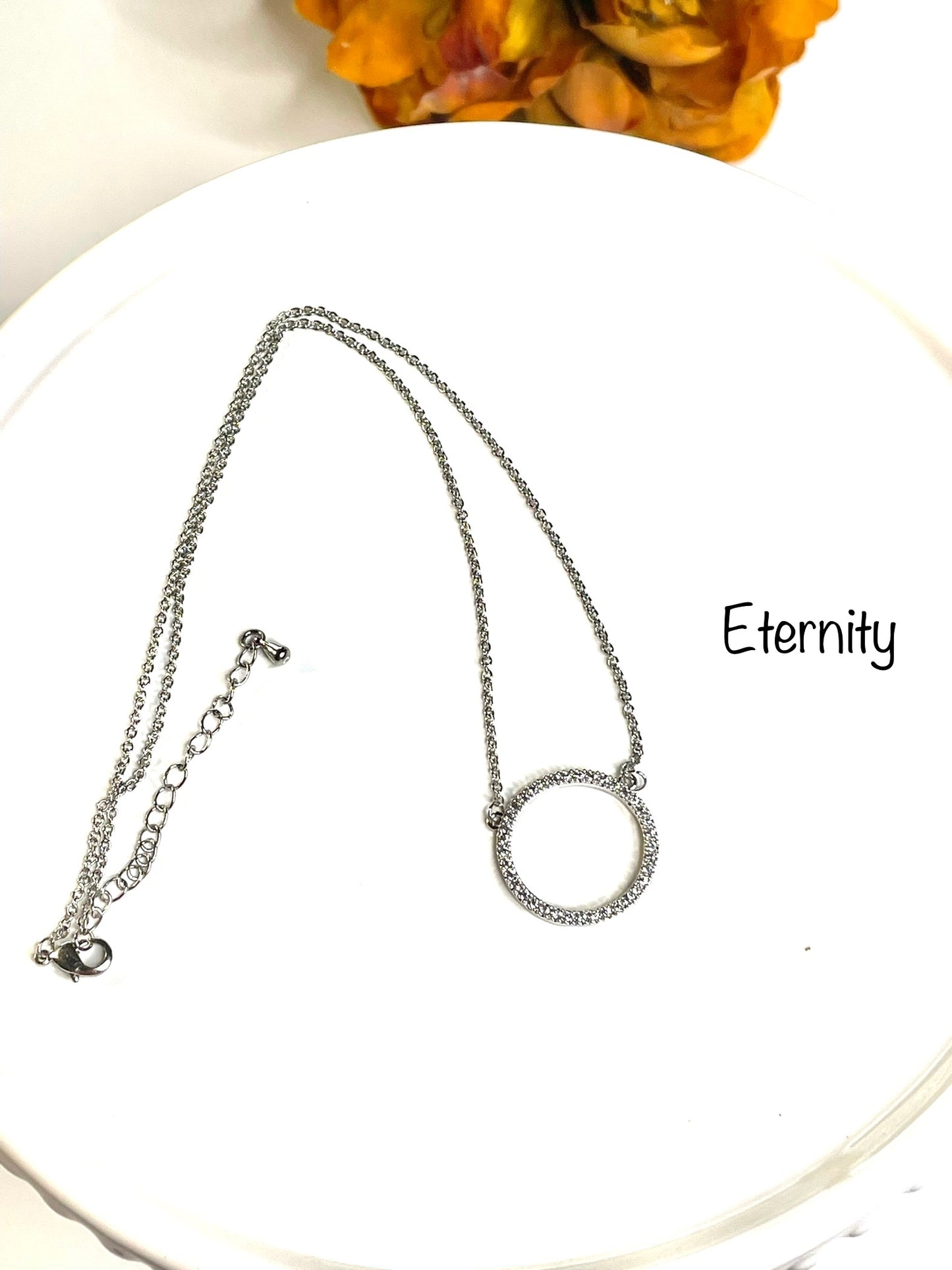 White Gold Eternity Necklace