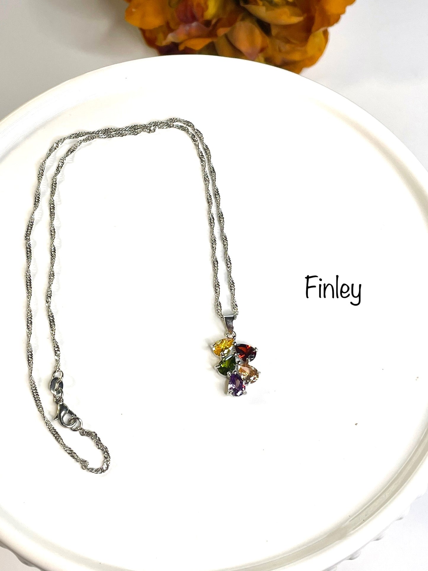 Multicolored Gemstone Pendant Necklace