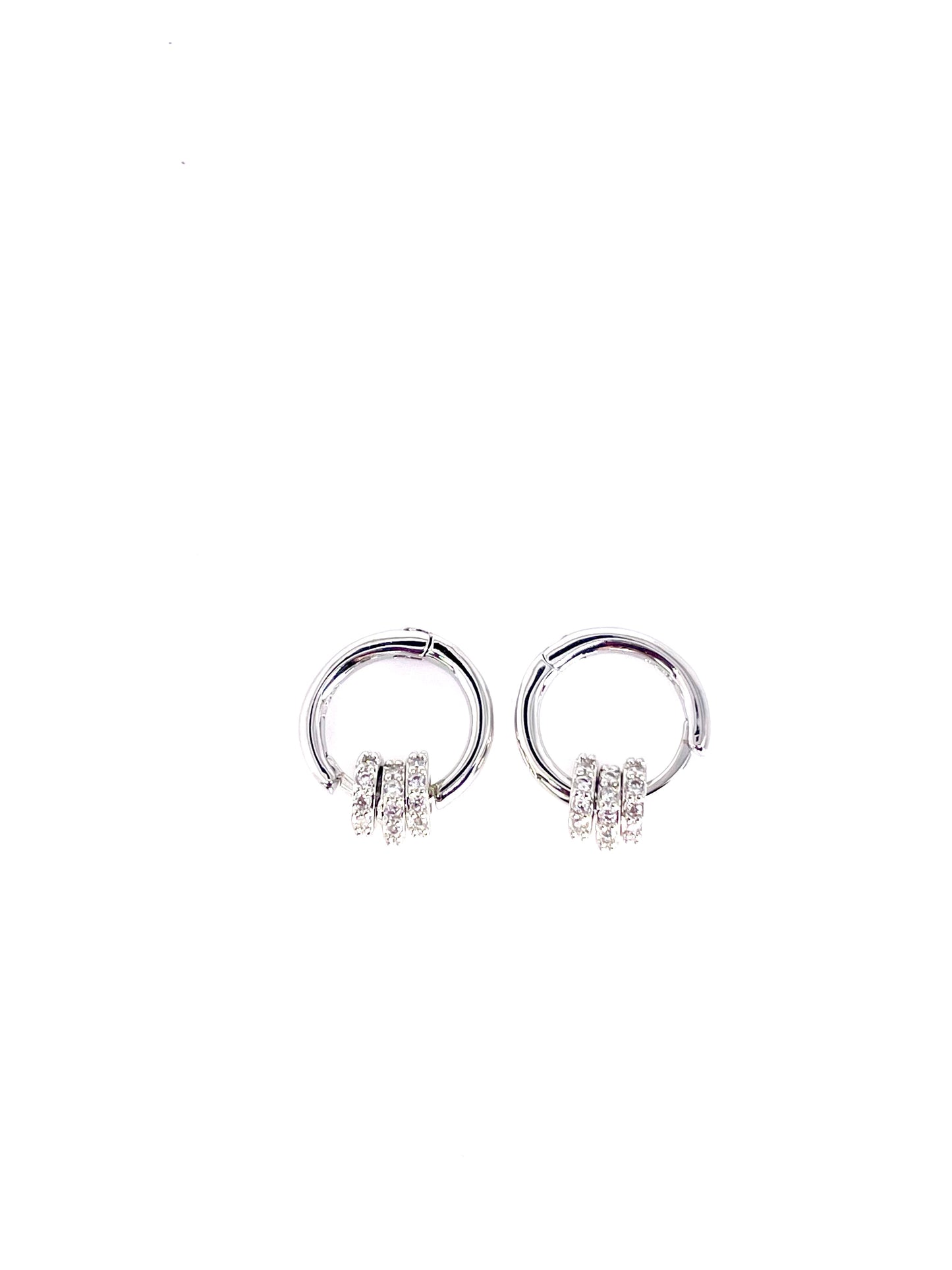 Silver Huggie Earrings