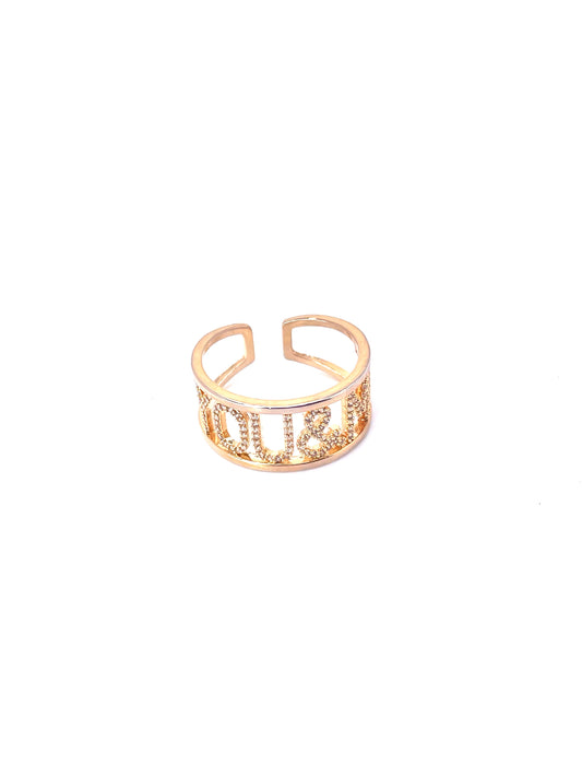 Gold Band Ring You & Me