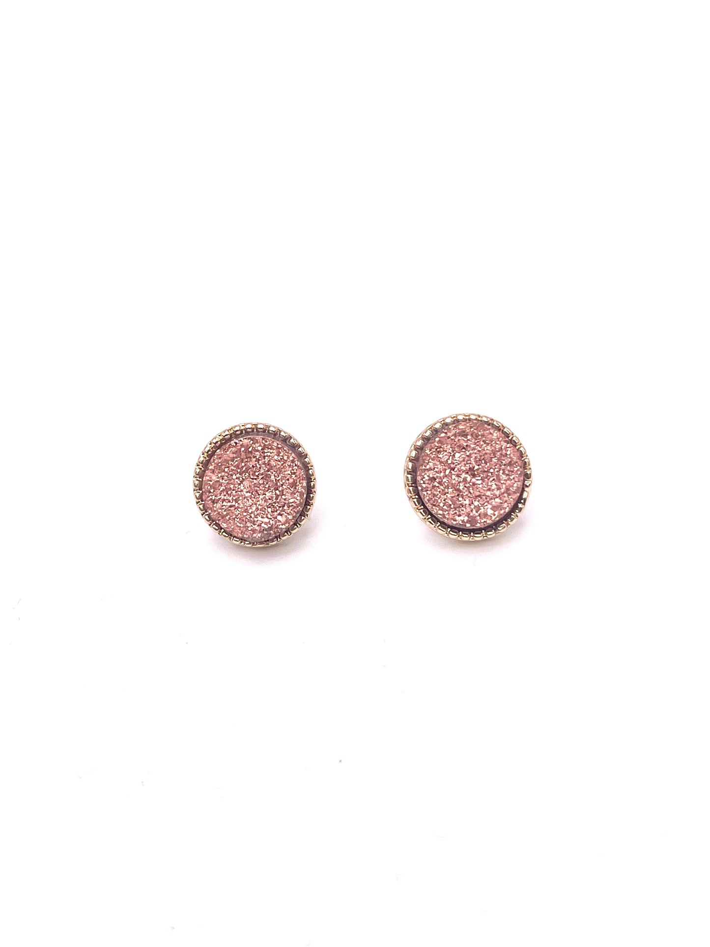 Pink Druzy Earrings