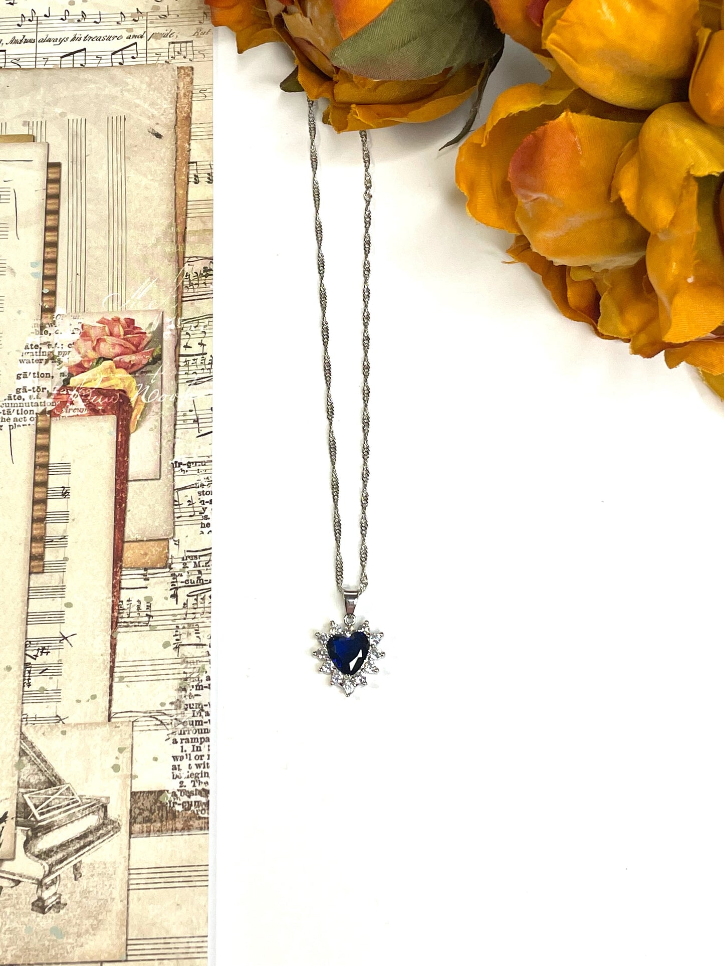 Blue Sapphire Pendant Necklace