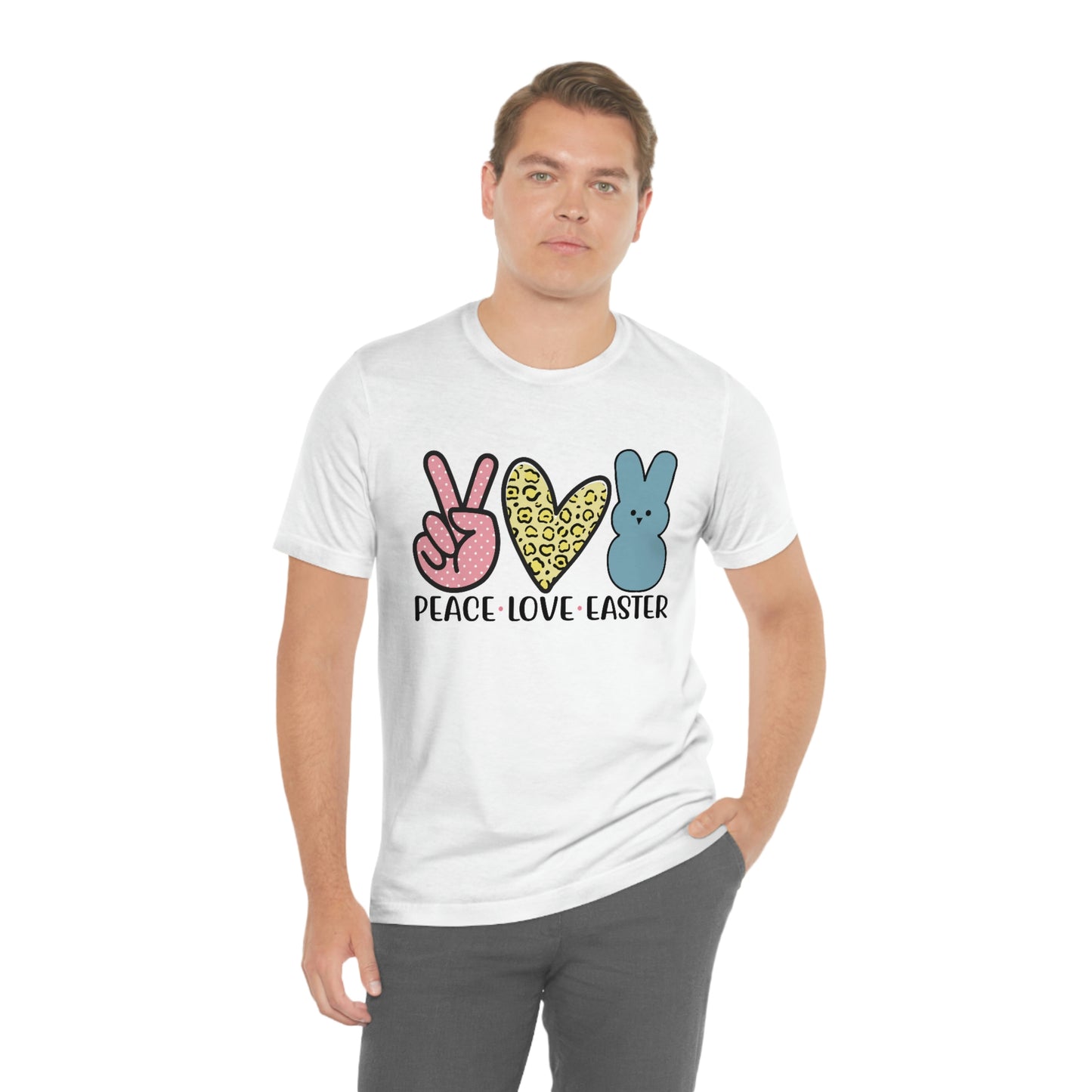 Women's Peace Love Easter Unisex Jersey Short Sleeve Tee Gender Neutral