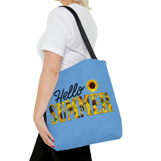 Hello Summer Sunflower AOP Tote Bag Women's Tote Bag Unisex Tote Bag Gender Neutral Tote