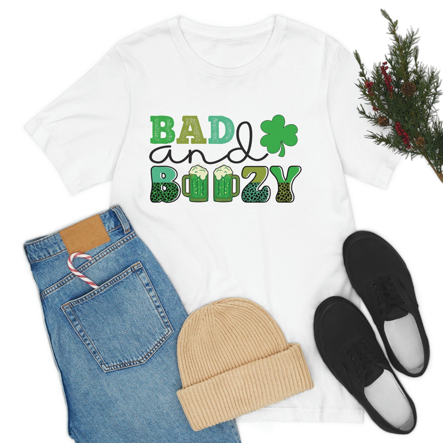 Women's or Men's T Shirt Bad and Boozy Women's T Shirt Unisex Jersey Short Sleeve Tee Gender Neutral T Shirt St. Patrick's Day