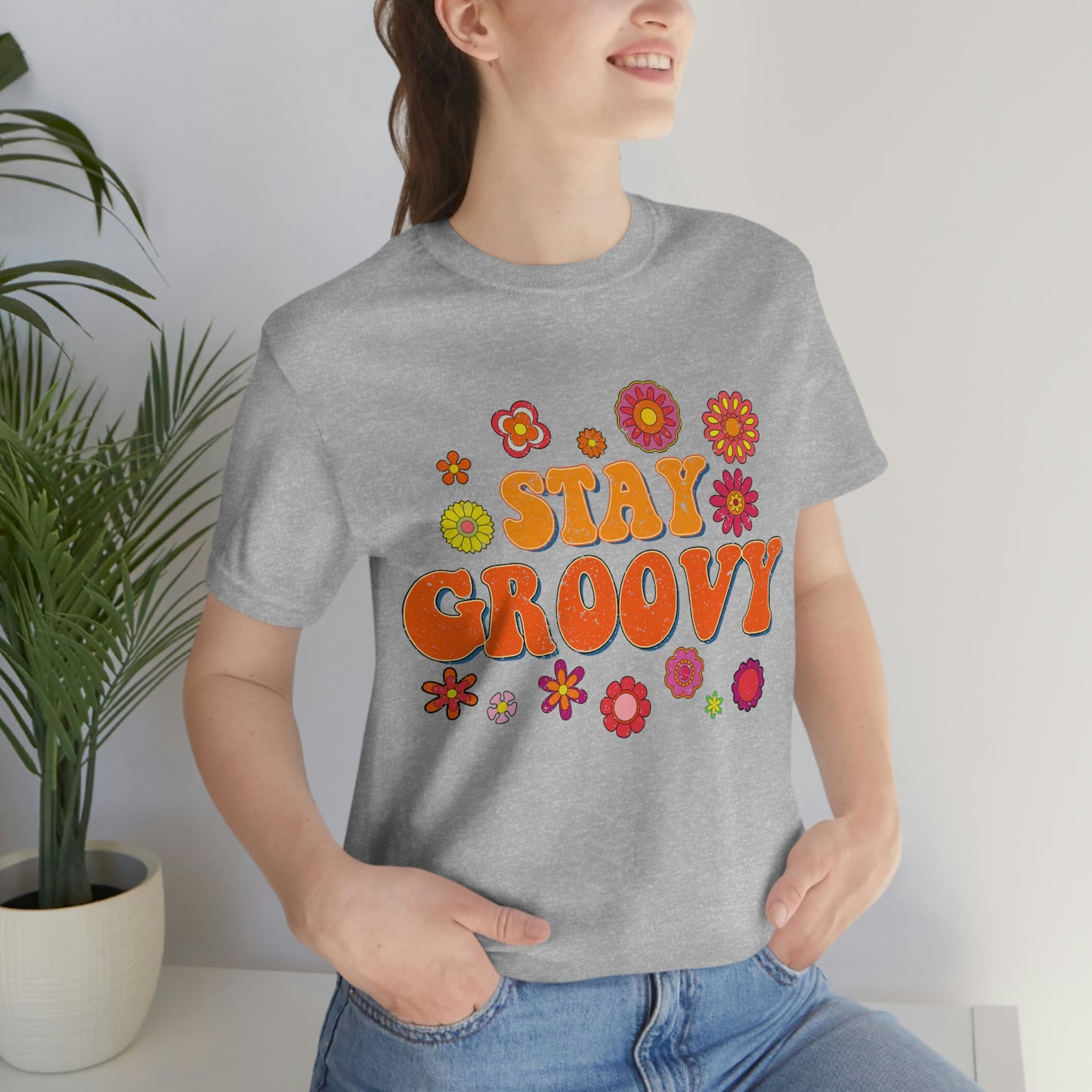 Stay Groovy Vintage Unisex Jersey Short Sleeve Tee Hippie T Shirt Boho Tee Gender Neutral Women's Men's Youth