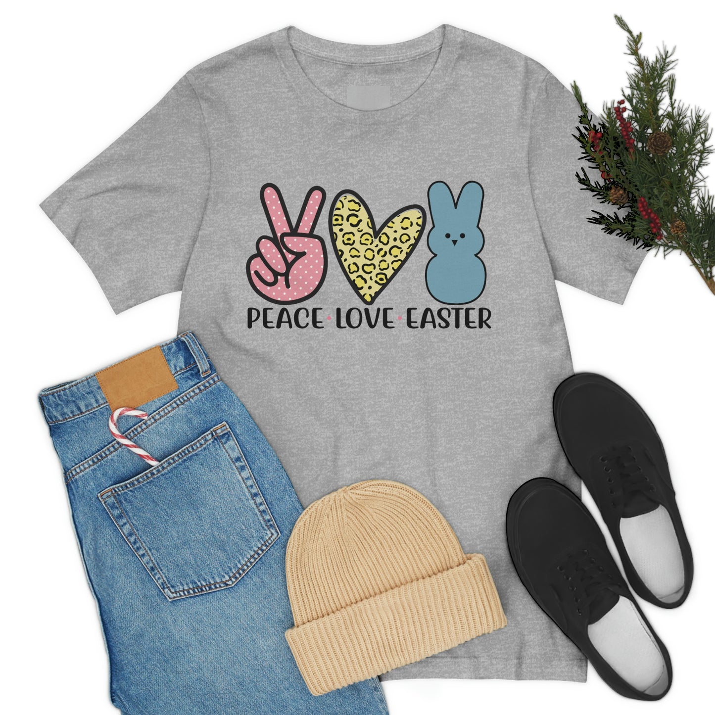 Women's Peace Love Easter Unisex Jersey Short Sleeve Tee Gender Neutral