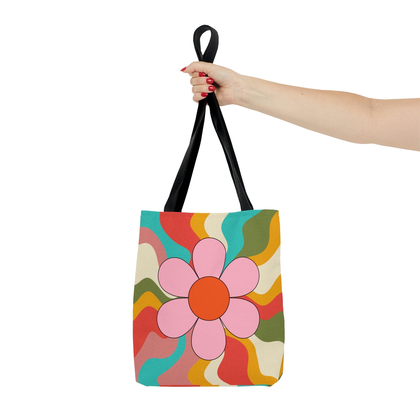 Flower Tote AOP Psychedelic Tote Bag Abstract Tote All Purpose 3D Tote Summer Tote Spring