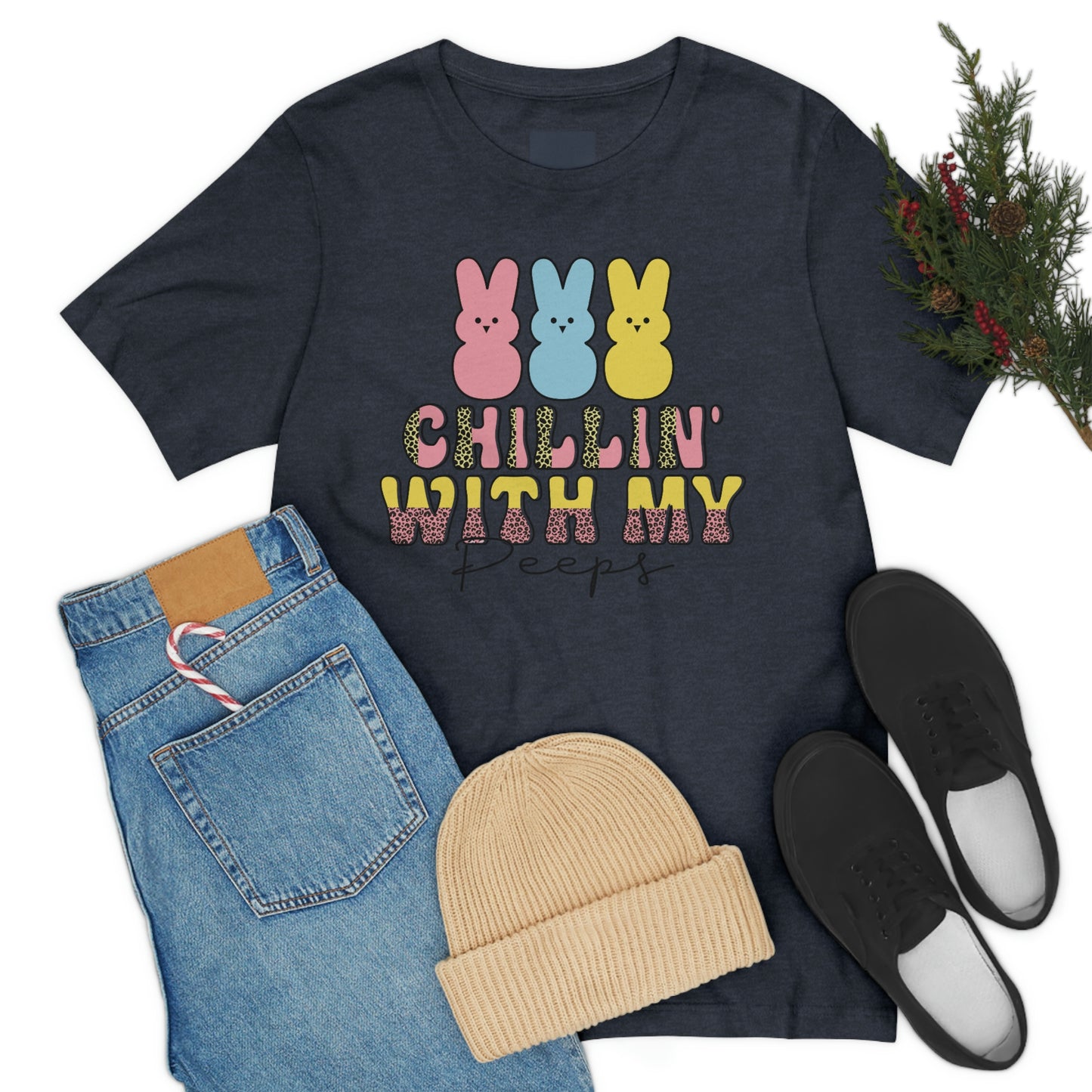 Women's Chillin With My Peeps T Shirt Unisex Tee Jersey Short Sleeve Tee TShirt