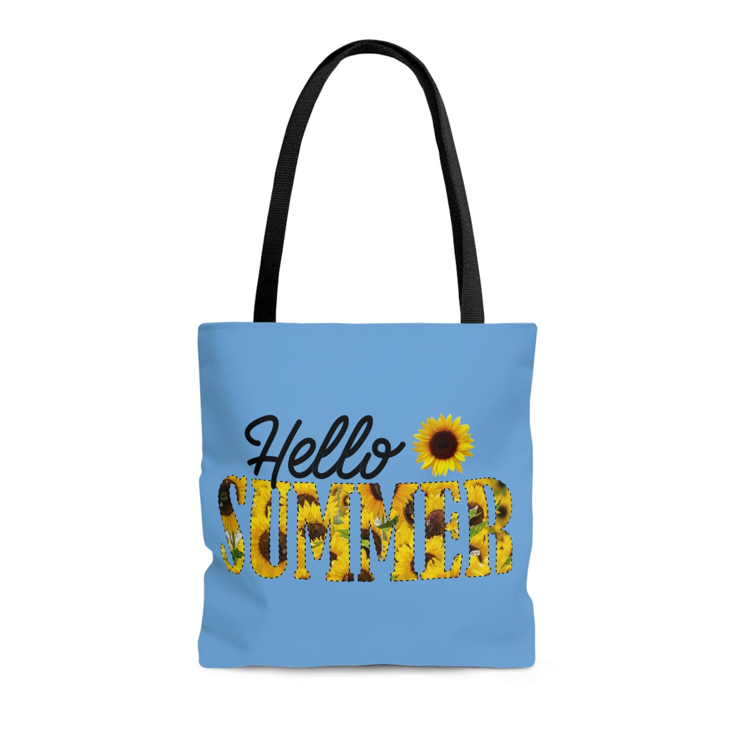 Hello Summer Sunflower AOP Tote Bag Women's Tote Bag Unisex Tote Bag Gender Neutral Tote