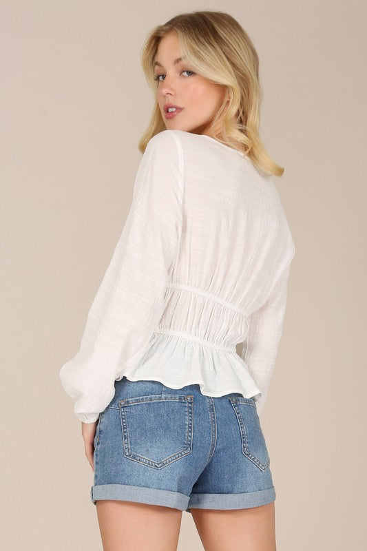 Long Sleeve Sheer Lace Top