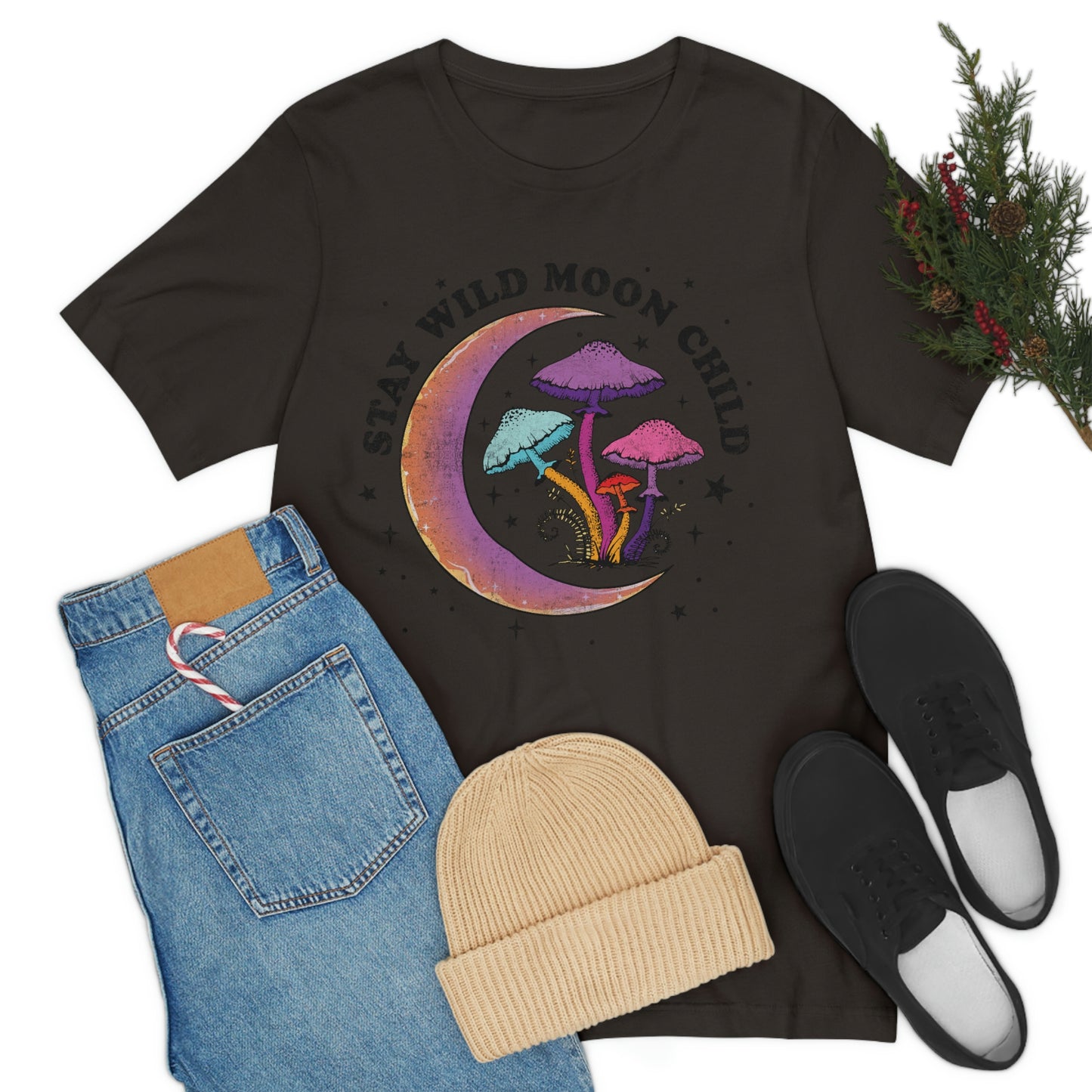 Stay Wild Moon Child Unisex Jersey Short Sleeve Tee Hippie Boho T Shirt Gender Neutral Women's T Shirt Mens