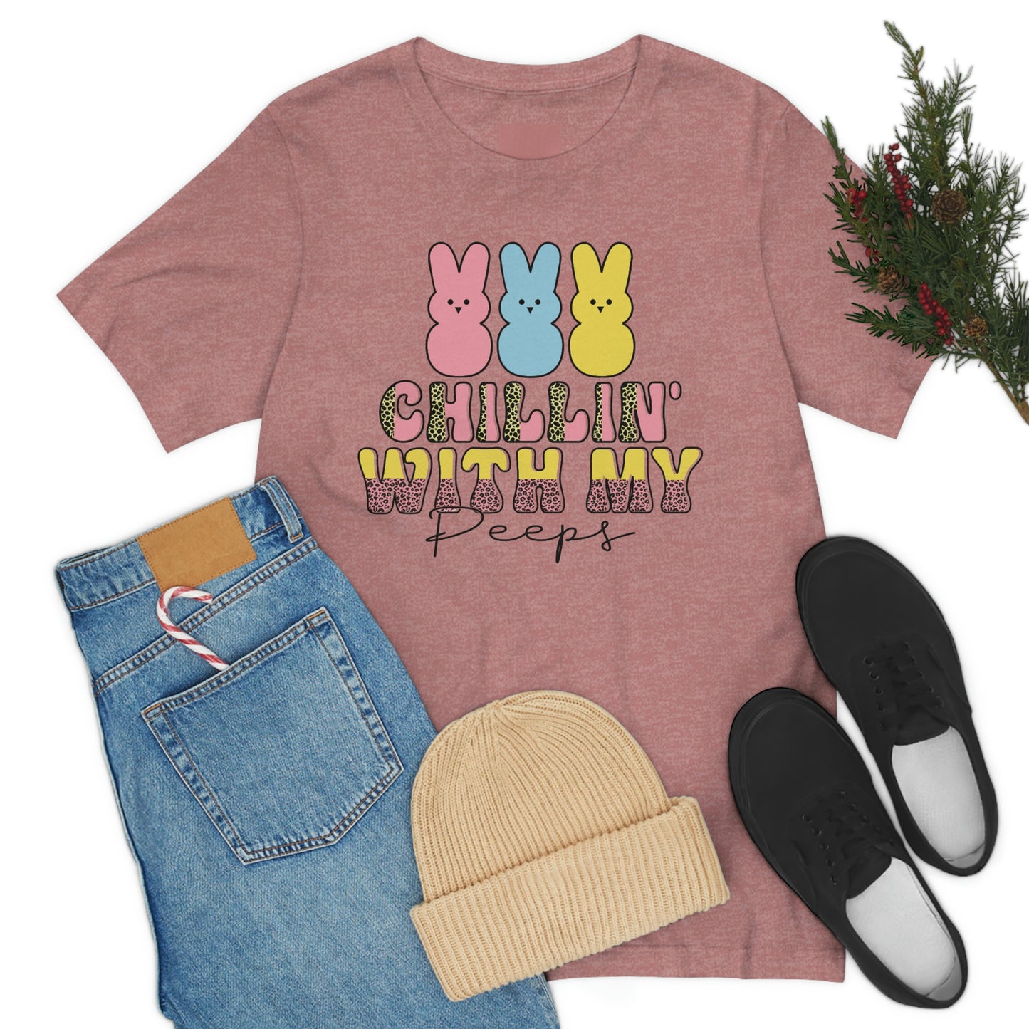 Women's Chillin With My Peeps T Shirt Unisex Tee Jersey Short Sleeve Tee TShirt