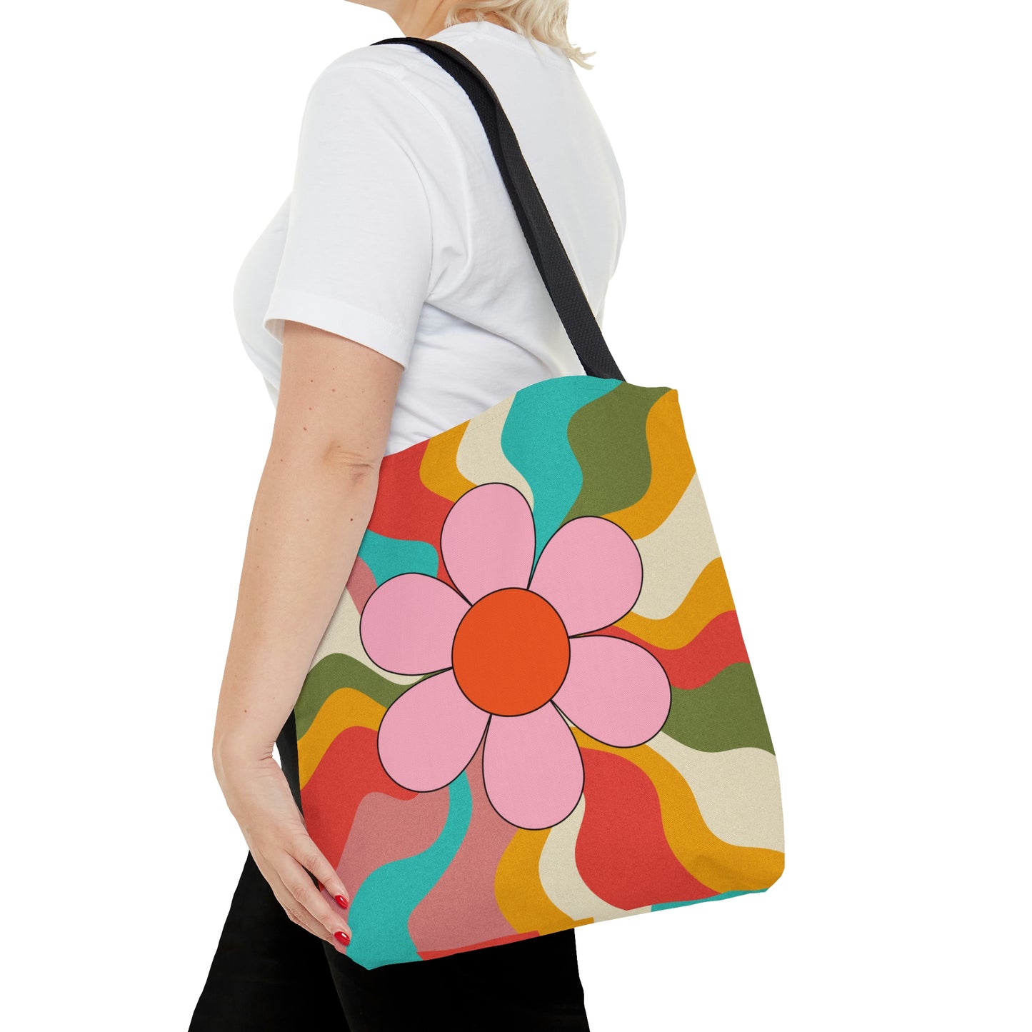 Flower Tote AOP Psychedelic Tote Bag Abstract Tote All Purpose 3D Tote Summer Tote Spring