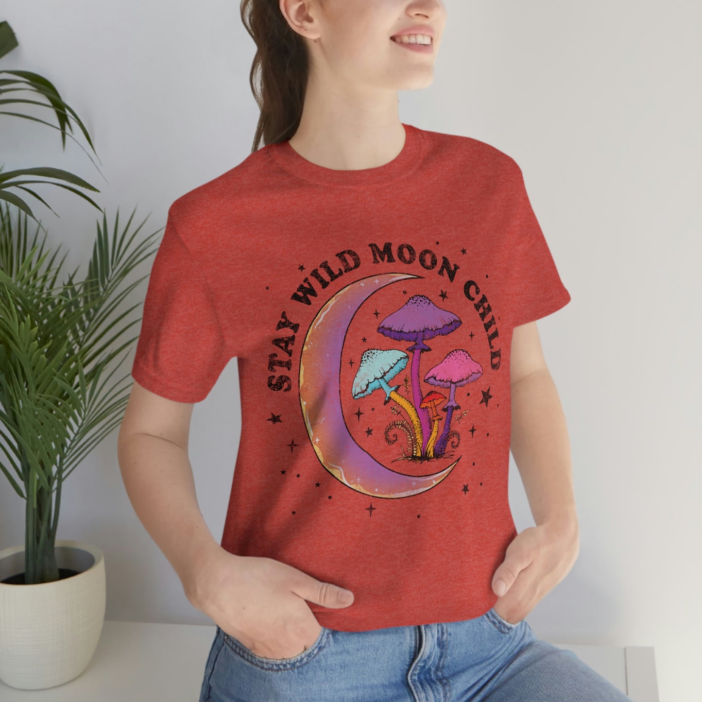 Stay Wild Moon Child Unisex Jersey Short Sleeve Tee Hippie Boho T Shirt Gender Neutral Women's T Shirt Mens