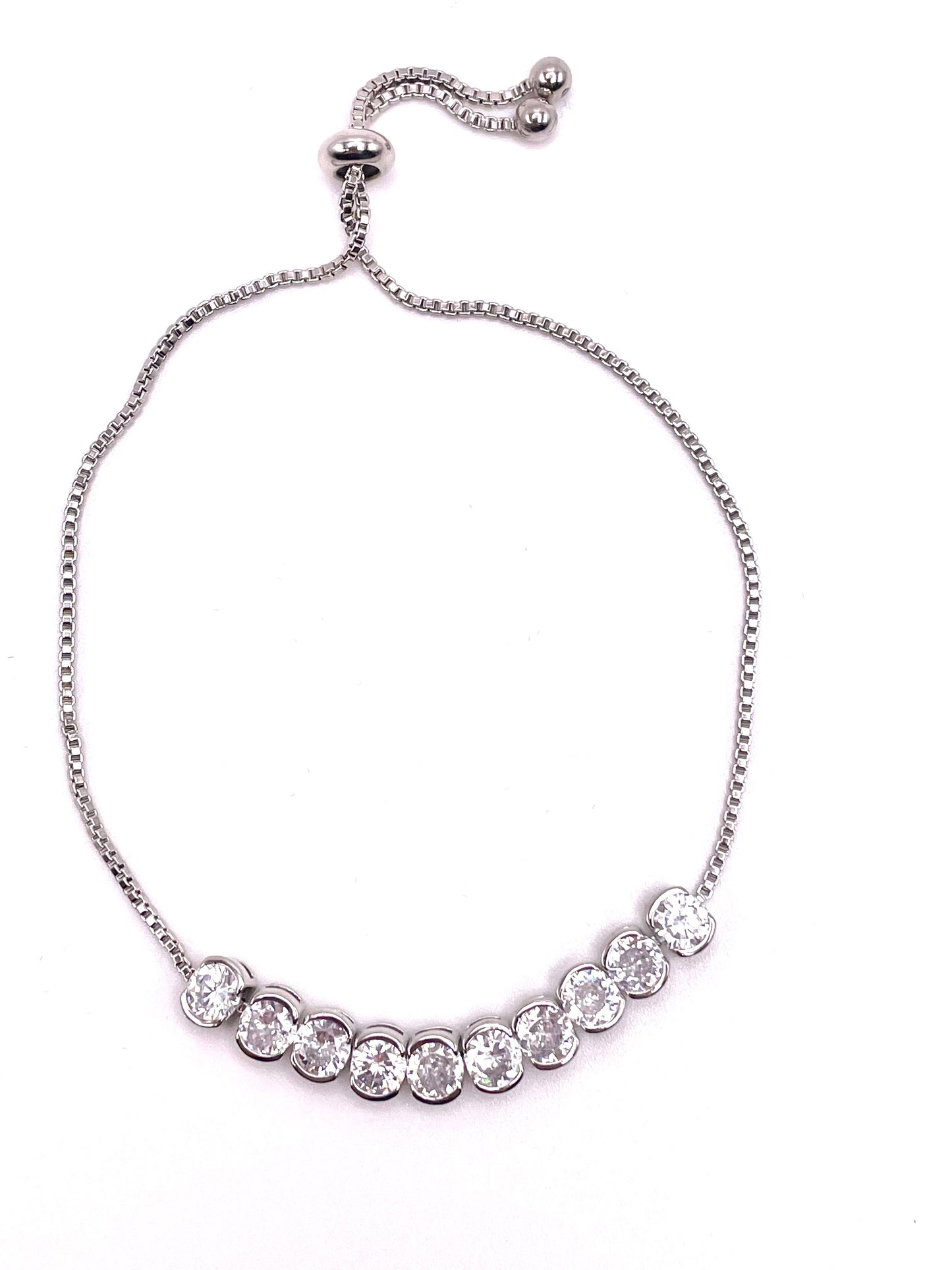 Sterling Silver Tennis Bracelet Rhodium