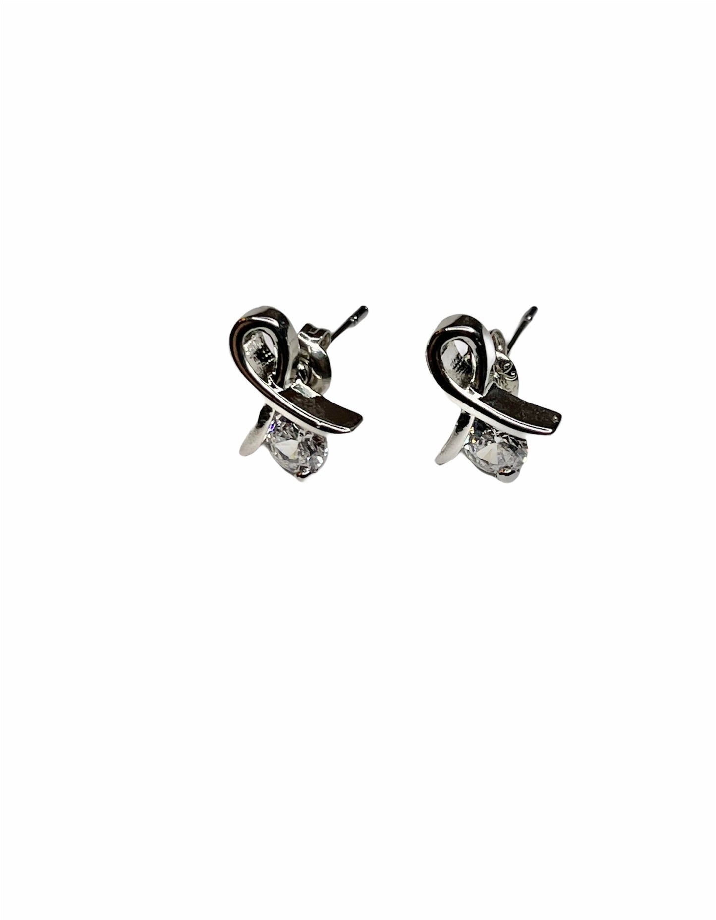 Silver Ribbon Earrings