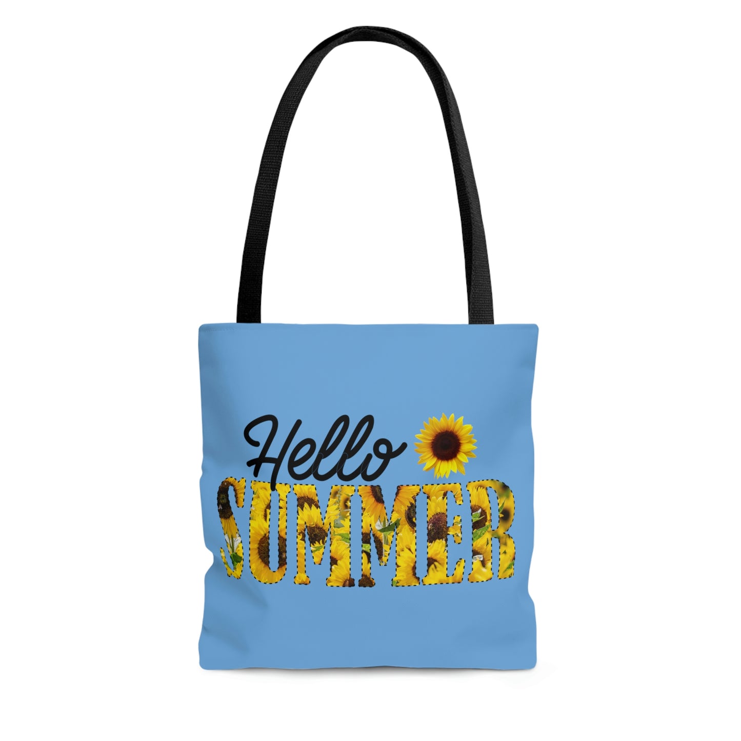 Hello Summer Sunflower AOP Tote Bag Women's Tote Bag Unisex Tote Bag Gender Neutral Tote