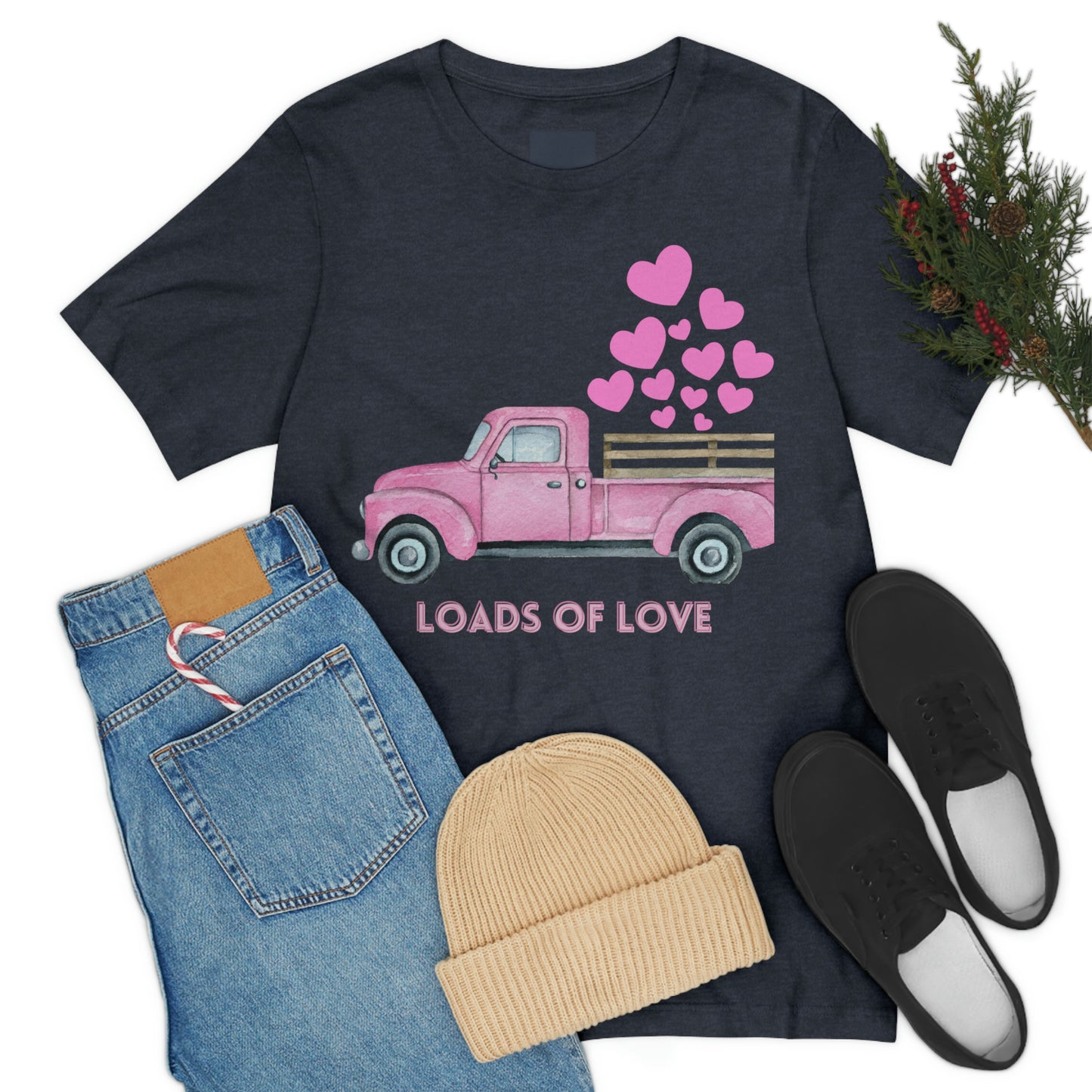 Women's Loads of Love T Shirt Unisex Jersey Short Sleeve Tee Valentine's Day Lovers Anniversary Wedding