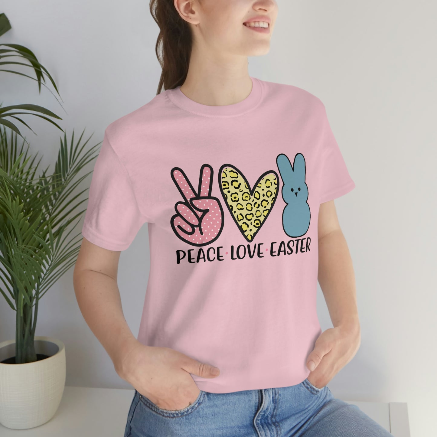 Women's Peace Love Easter Unisex Jersey Short Sleeve Tee Gender Neutral