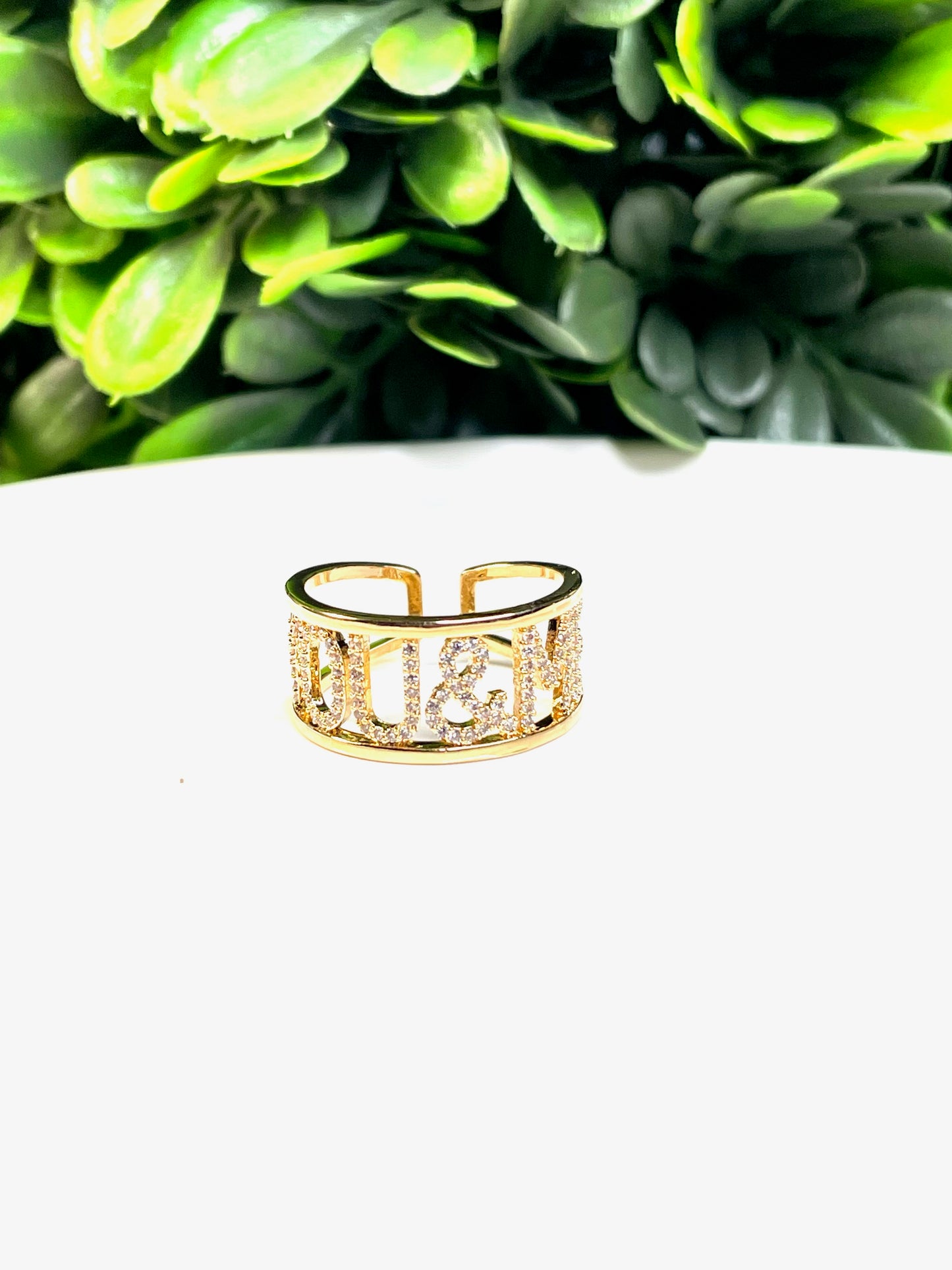 Gold Band Ring You & Me