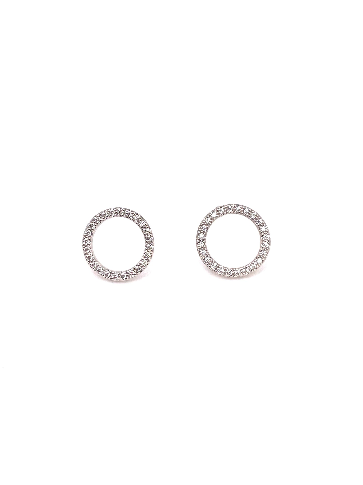 White Gold Eternity Earrings-Stud Earrings