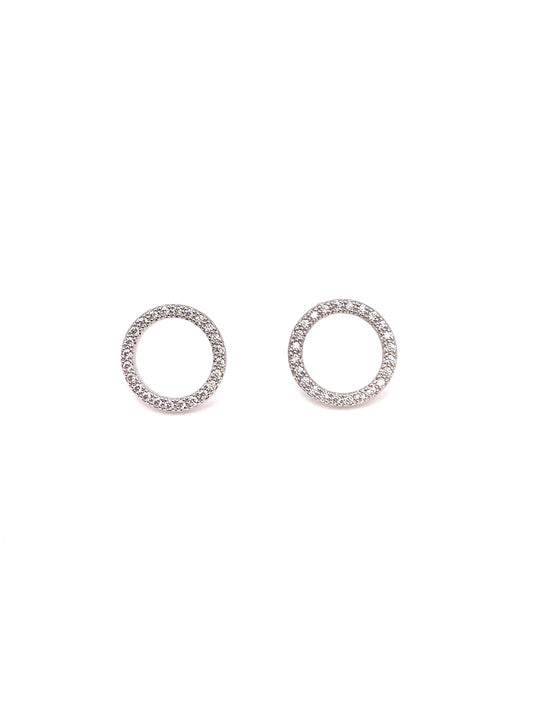 White Gold Eternity Earrings-Stud Earrings