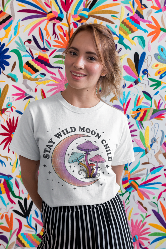 Stay Wild Moon Child Unisex Jersey Short Sleeve Tee Hippie Boho T Shirt Gender Neutral Women's T Shirt Mens