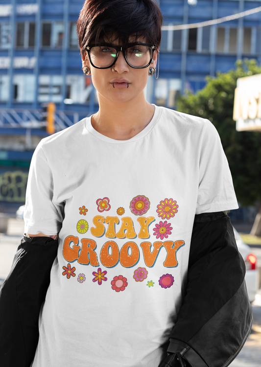 Stay Groovy Vintage Unisex Jersey Short Sleeve Tee Hippie T Shirt Boho Tee Gender Neutral Women's Men's Youth