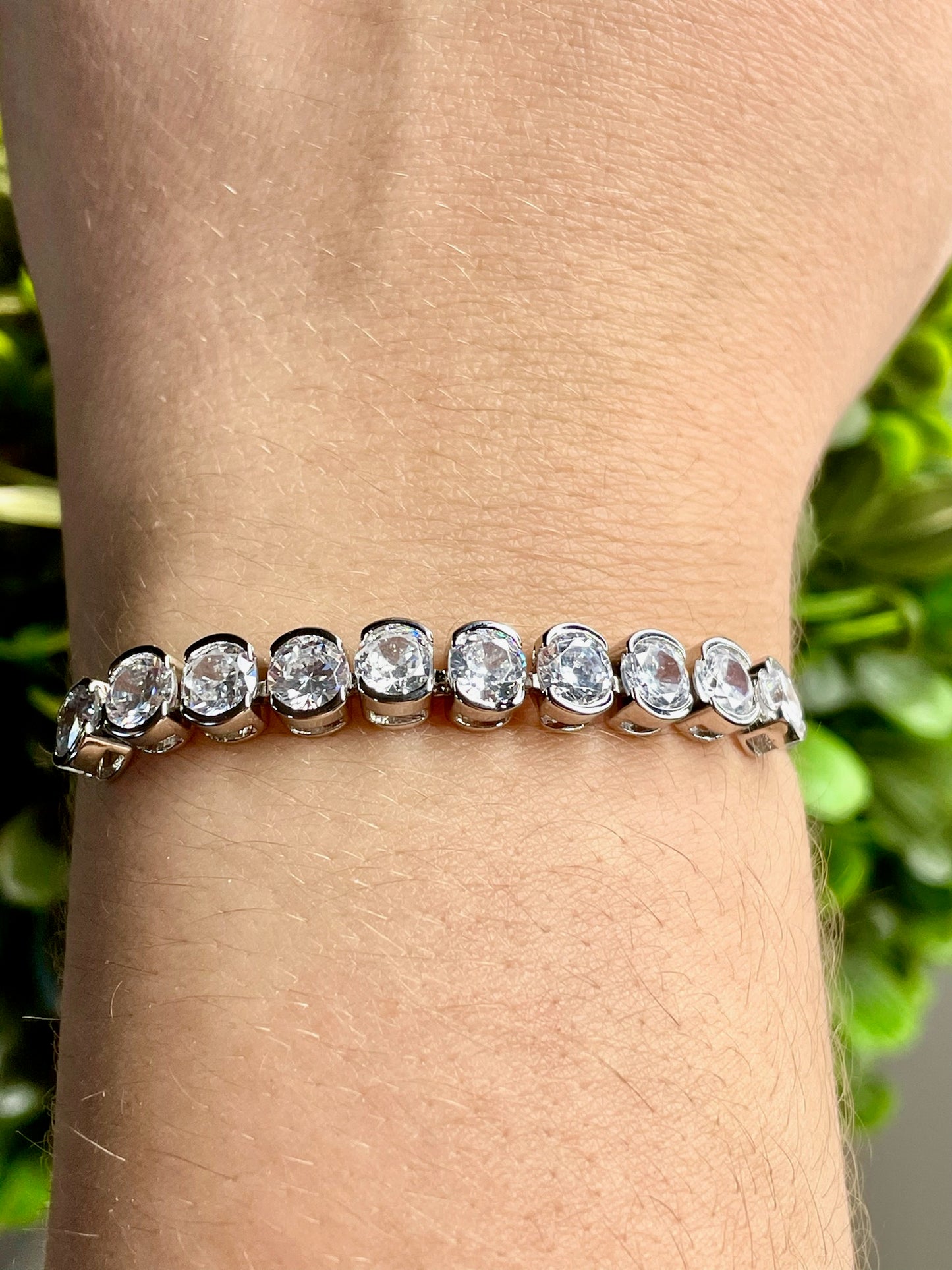 Sterling Silver Tennis Bracelet Rhodium